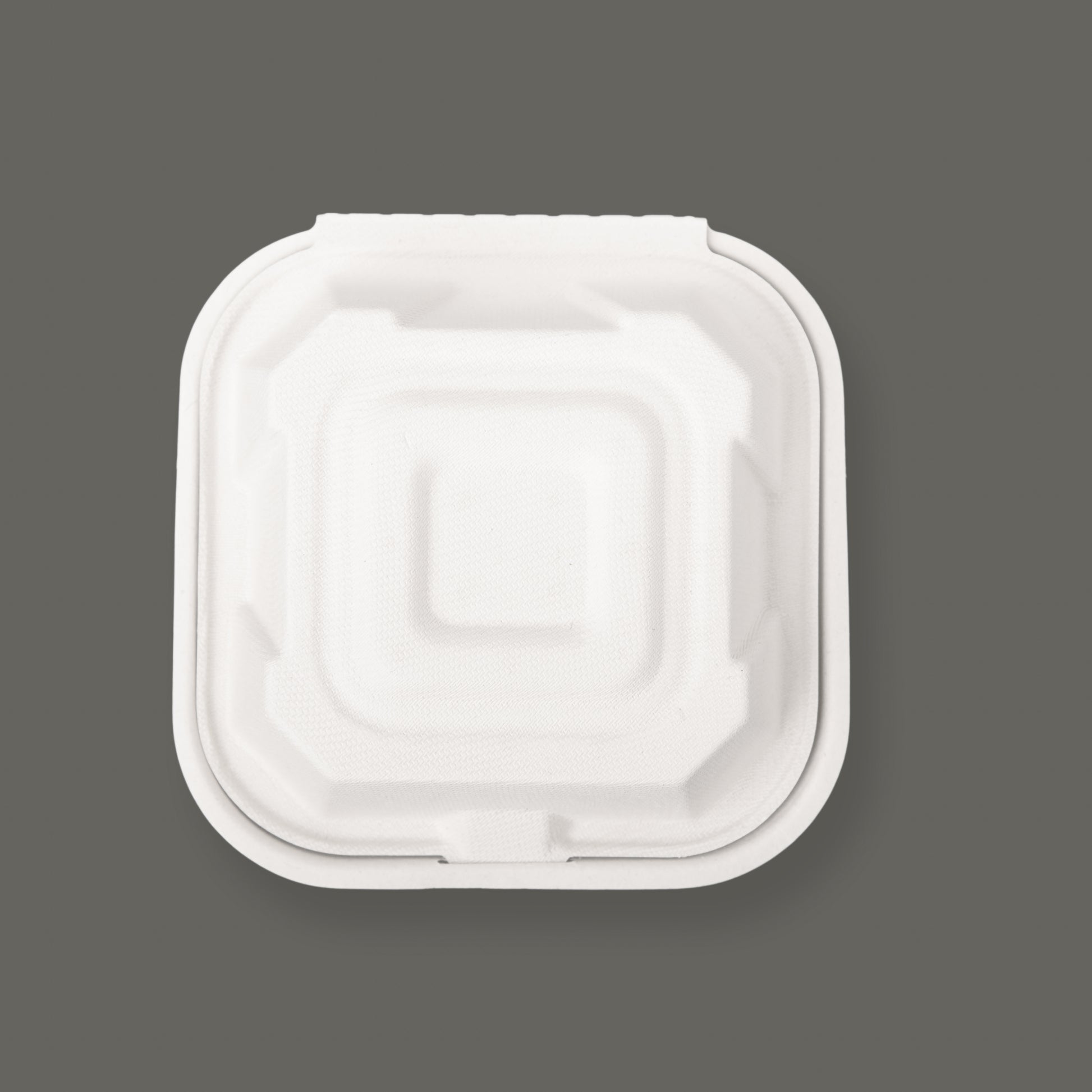 Bagasse Clamshell Container 6"x6"x3" from EcoPaack