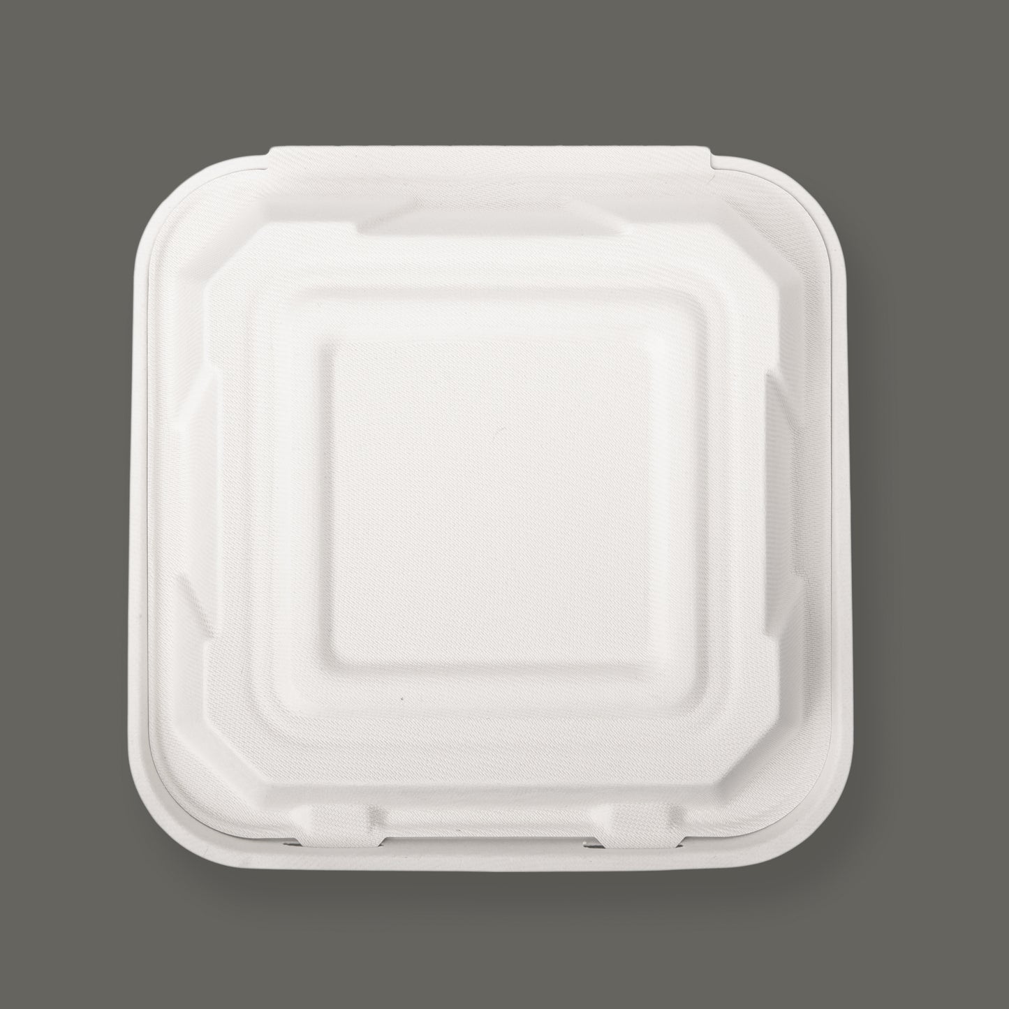 Bagasse Clamshell Container 9"x9"x3" from EcoPaack