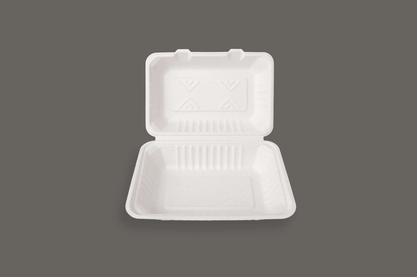 Bagasse Clamshell Container 9"x6"x3" from EcoPaack