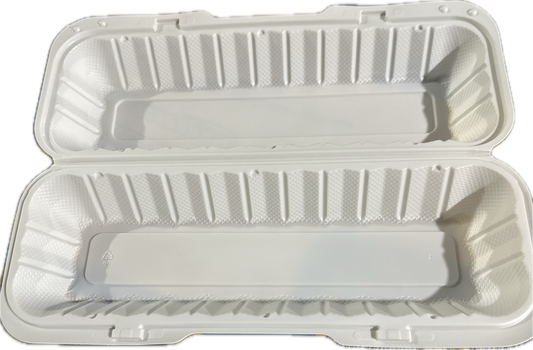 13" x 5" x 3" MFPP Submarine/Sub Sandwich Take-Out Container - White - 150pcs