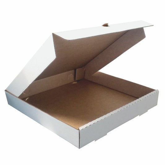 White Corrugated Pizza box 12x12" - 50pcs